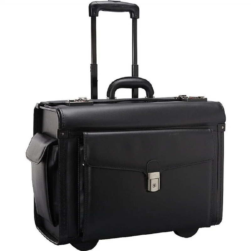 Mancini Leather Goods Wheeled Catalog Case Black