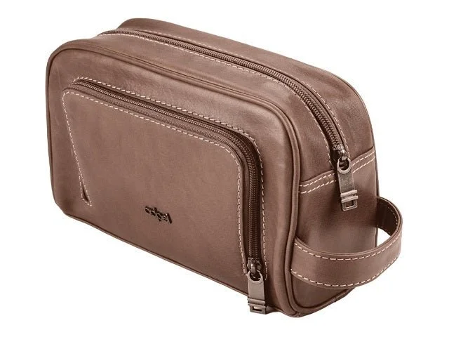 Adpel Icon Leather Toiletry Bag | Brown