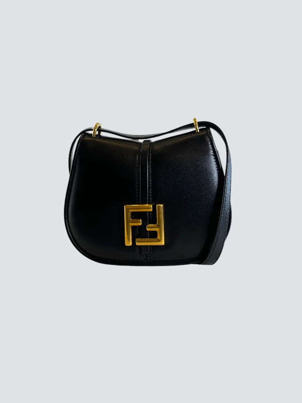 Fendi Black Leather "Brenta" Small Crossbody