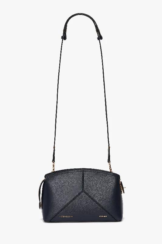 Exclusive Victoria Crossbody Bag In Navy Leather