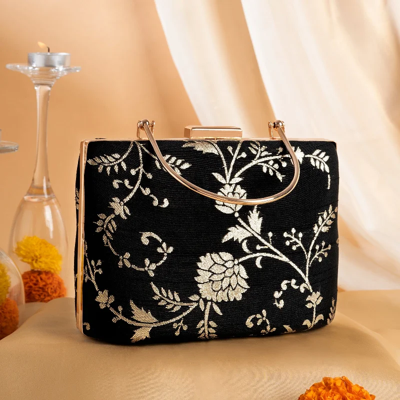 Teejh Ameesha Floral Brocade Clutch