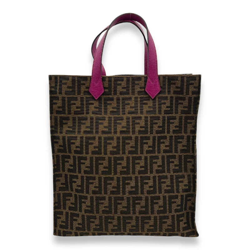 Zucca Tote Bag Brown in Canvas, Gold hardware